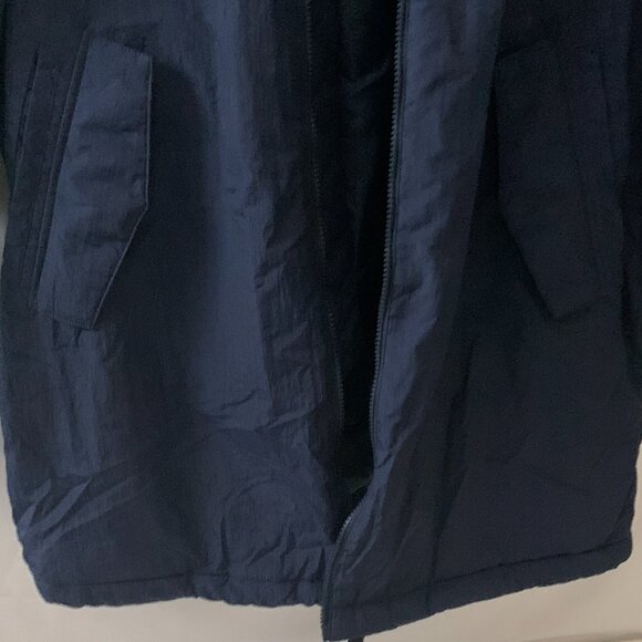NIKE Dugout Long Full Zip Parka Jacket in Navy/White Sz LARGE - Picture 5 of 9